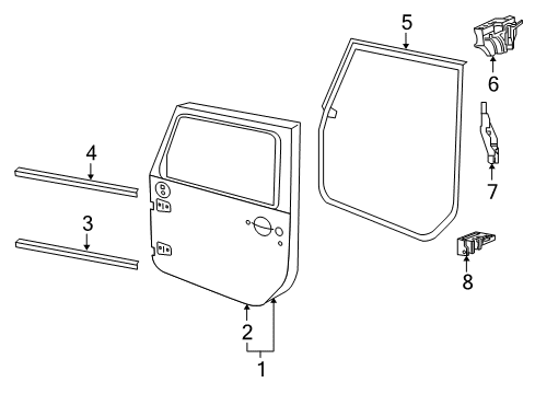 2019 Jeep Wrangler DOOR-FRONT Diagram for 68281911AP