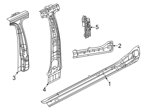 2023 Jeep Compass Center Pillar & Rocker Diagram