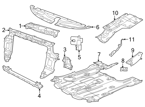 2020 Chrysler Pacifica C/MEMBER-Radiator Diagram for 68292237AB