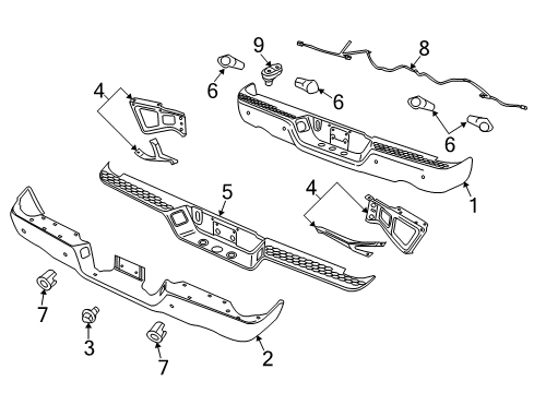 2022 Ram 1500 Classic Parking Aid Diagram 3