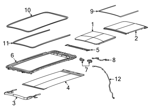 2023 Jeep Grand Wagoneer SUNROOF DRAIN Diagram for 68425470AA