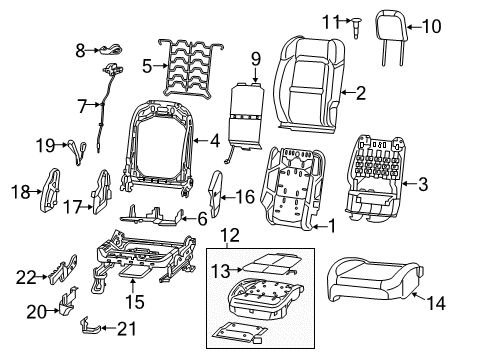 2022 Jeep Wrangler Front Seat Components Diagram 4