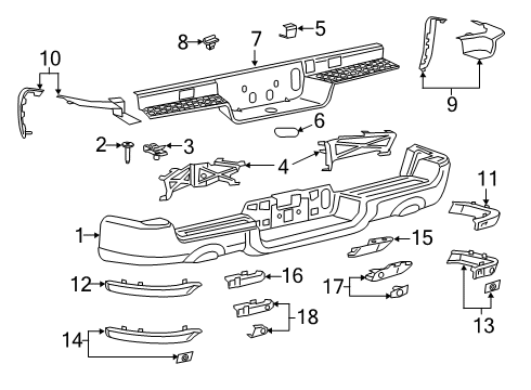 2022 Ram 1500 Bumper & Components - Rear Diagram