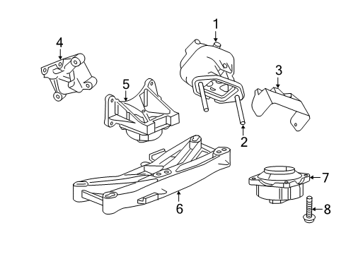 2023 Dodge Challenger Engine & Trans Mounting Diagram 3