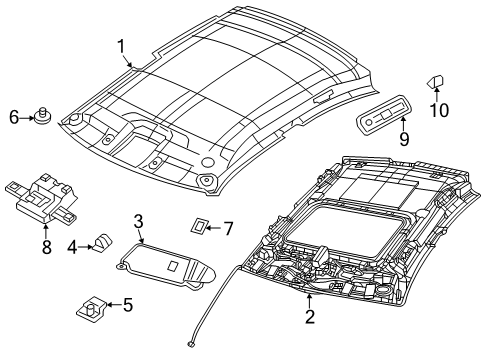 2023 Dodge Charger Interior Trim - Roof Diagram