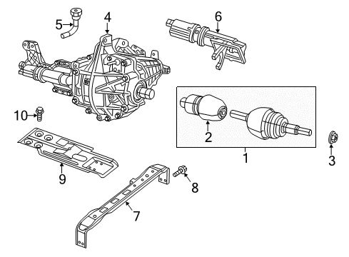 2023 Ram 1500 Classic Axle-Front Complete Diagram for 68507253AB