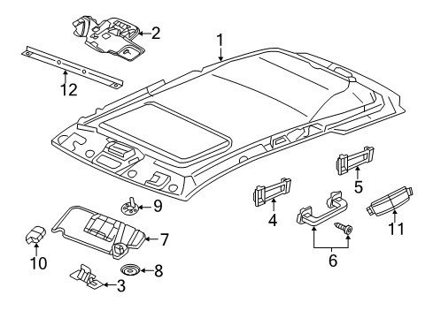 2022 Jeep Grand Cherokee WK Interior Trim - Roof Diagram