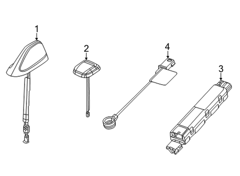 2023 Jeep Grand Cherokee L Antenna-Cable & Base Assembly Diagram for 7EC80GW7AA