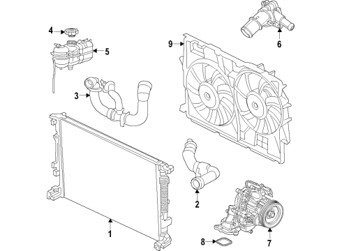 2022 Jeep Cherokee Cooling System, Radiator, Water Pump, Cooling Fan Diagram 4