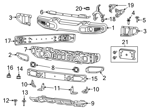 2022 Jeep Gladiator Bumper & Components - Front Diagram 1