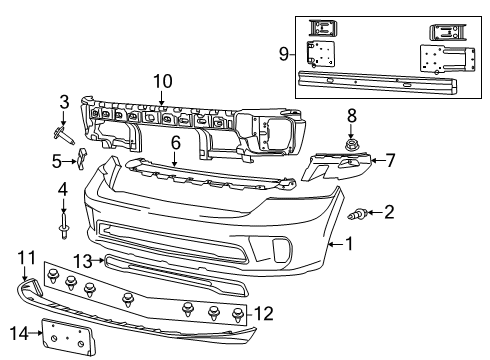 2023 Ram 1500 Classic Bumper & Components - Front Diagram 1