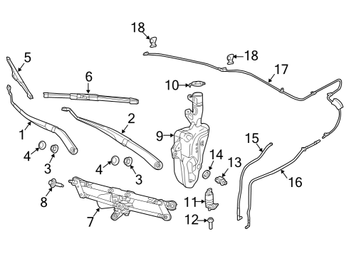 2017 Jeep Compass WINDSHIELD WIPER Diagram for 55112661AE