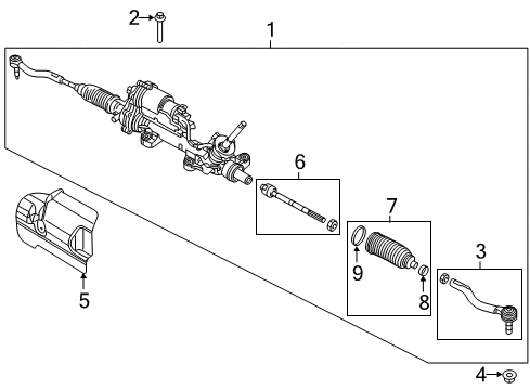 2022 Chrysler Pacifica Steering Column & Wheel, Steering Gear & Linkage, Shroud, Switches & Levers Diagram 1