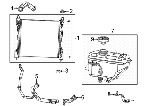 2022 Jeep Grand Cherokee L Radiator & Components Diagram 2