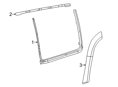 2022 Jeep Grand Wagoneer APPLIQUE-DAY LIGHT OPENING Diagram for 68406377AD