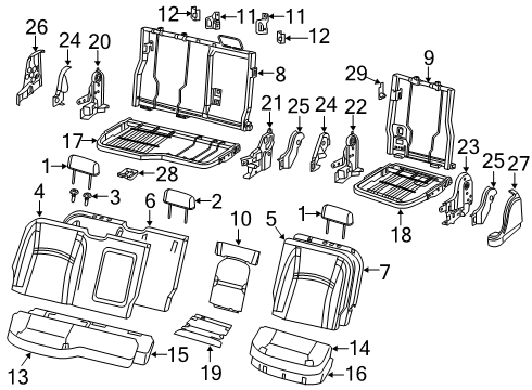 2023 Ram 1500 Pad-Seat Back Diagram for 68267052AB