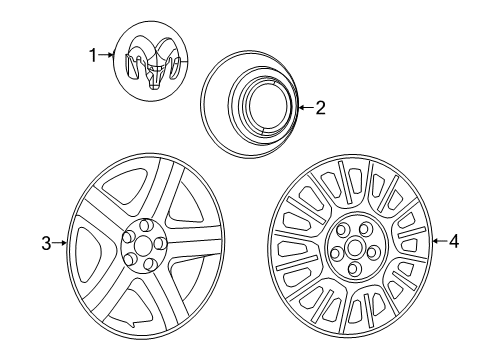 2023 Dodge Charger Wheel Covers & Trim Diagram