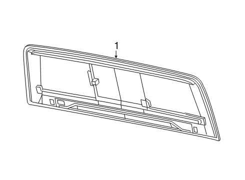 2023 Jeep Gladiator Glass & Hardware - Back Glass Diagram