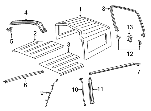 2024 Jeep Wrangler Top & Components Diagram 1