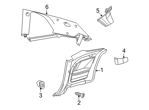 2023 Dodge Challenger Interior Trim - Quarter Panels Diagram