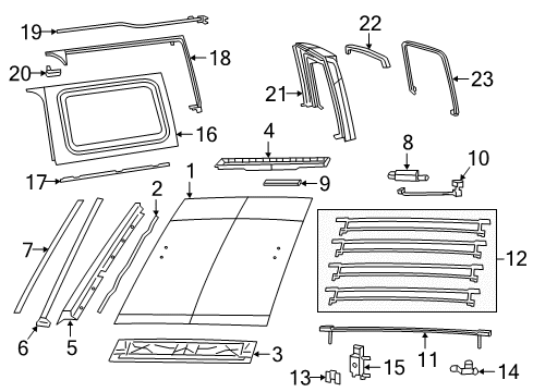 2022 Jeep Wrangler Top Cover & Components Diagram 3