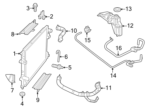 2023 Chrysler 300 Radiator & Components Diagram 1