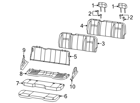 2022 Ram 1500 Classic Rear Seat Components Diagram 2