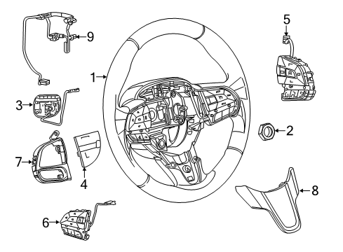 2024 Chrysler Pacifica WHEEL-STEERING Diagram for 7MH75LK5AA