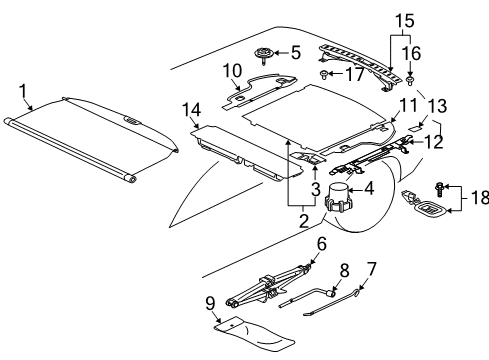 Panel-Rear Shelf Diagram for MR564375XA