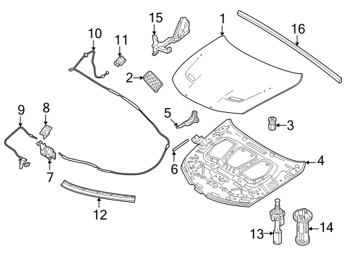 2024 Dodge Hornet CABLE-HOOD RELEASE Diagram for 68621116AA