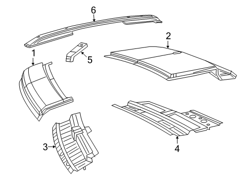 2023 Jeep Renegade Roof & Components, Exterior Trim Diagram 2