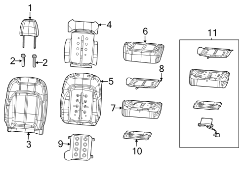 2023 Jeep Grand Cherokee COVER-FRONT SEAT BACK Diagram for 7MF11WT5AA