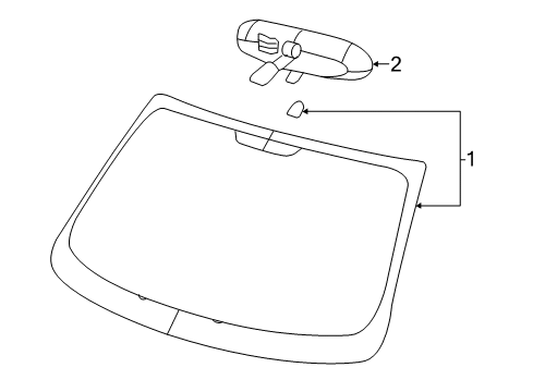 2022 Jeep Renegade Glass - Windshield Diagram