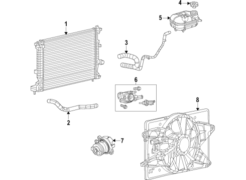 2022 Jeep Renegade Cooling System, Radiator, Water Pump, Cooling Fan Diagram 2