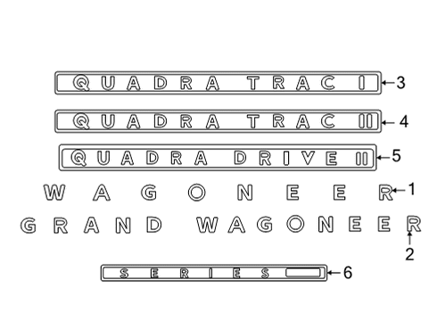 2022 Jeep Grand Wagoneer NAMEPLATE-QUADRA Trac I Diagram for 68542128AA