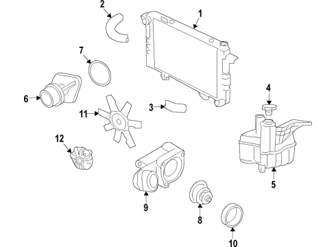 2023 Ram 2500 Cooling System, Radiator, Water Pump, Cooling Fan Diagram 5