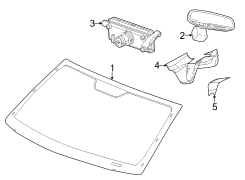 2022 Jeep Grand Cherokee Glass - Windshield Diagram