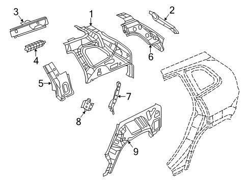 2023 Jeep Cherokee Inner Structure - Quarter Panel Diagram