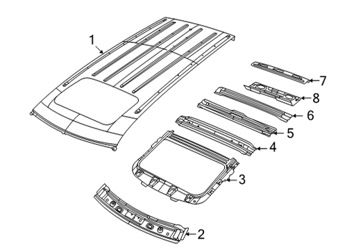 2022 Jeep Grand Cherokee L Roof & Components Diagram 1