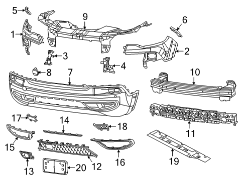 2023 Jeep Cherokee Bumper & Components - Front Diagram 2