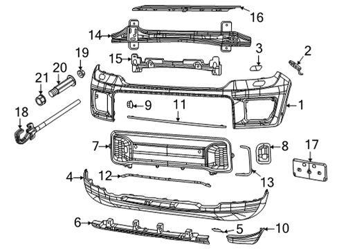 2021 Jeep Grand Cherokee L FASCIA-FRONT LOWER Diagram for 68588610AA