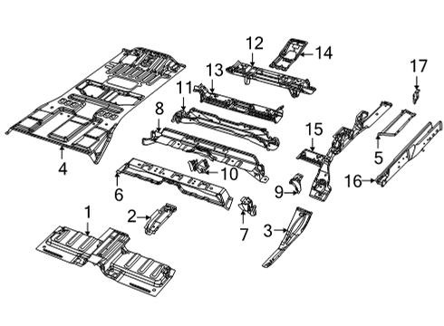 2024 Jeep Grand Cherokee L PAN-FLOOR Diagram for 68564383AA