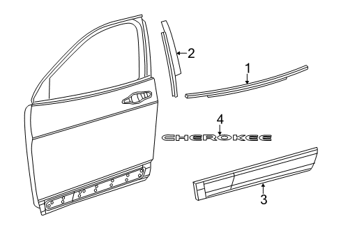 2021 Jeep Cherokee MOLDING-FRONT DOOR Diagram for 6VX67RXFAC