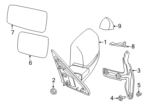 2021 Ram 1500 Classic Mirrors Diagram 3