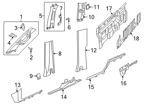 2022 Ram 1500 Interior Trim - Cab Diagram 6