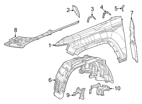 2021 Jeep Grand Cherokee L FENDER-FRONT Diagram for 68465273AB