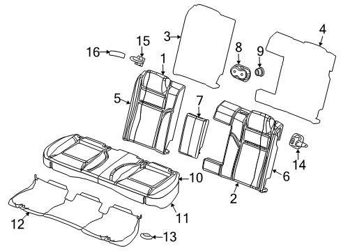 2023 Dodge Challenger Rear Seat Components Diagram 3