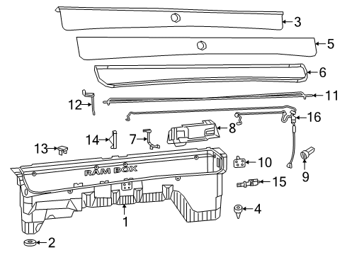 2021 Ram 2500 Storage Compartment Diagram