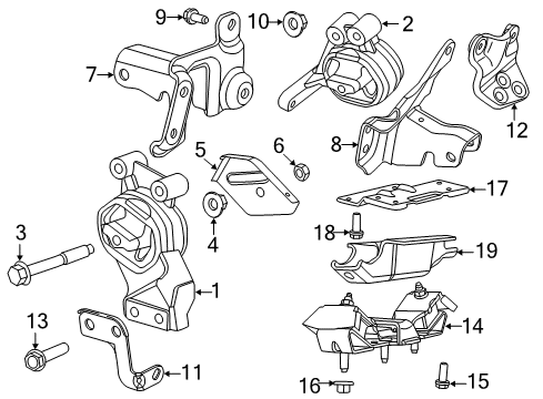 2016 Ram 1500 Bracket-Transmission Mount Diagram for 68152017AB