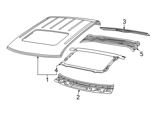 2021 Ram 2500 Roof & Components Diagram 1